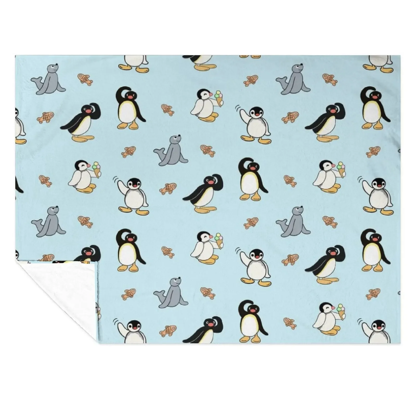 

Noot pingu and friends Throw Blanket blankets ands Custom Bed Quilt Blankets