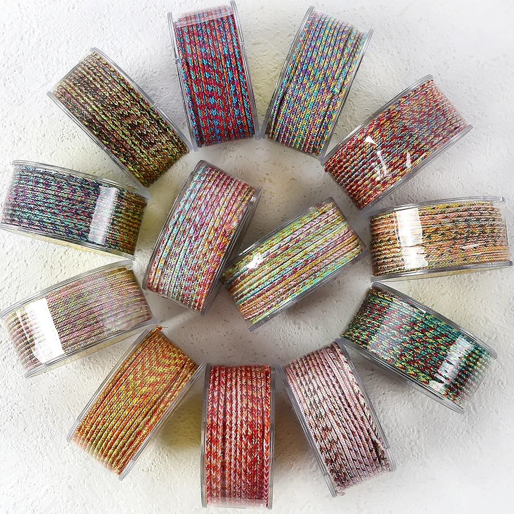 1 Roll About 2mm Polyester Colorful Thread for DIY Bead Stringing Necklace Bracelet Crafts Jewelry
