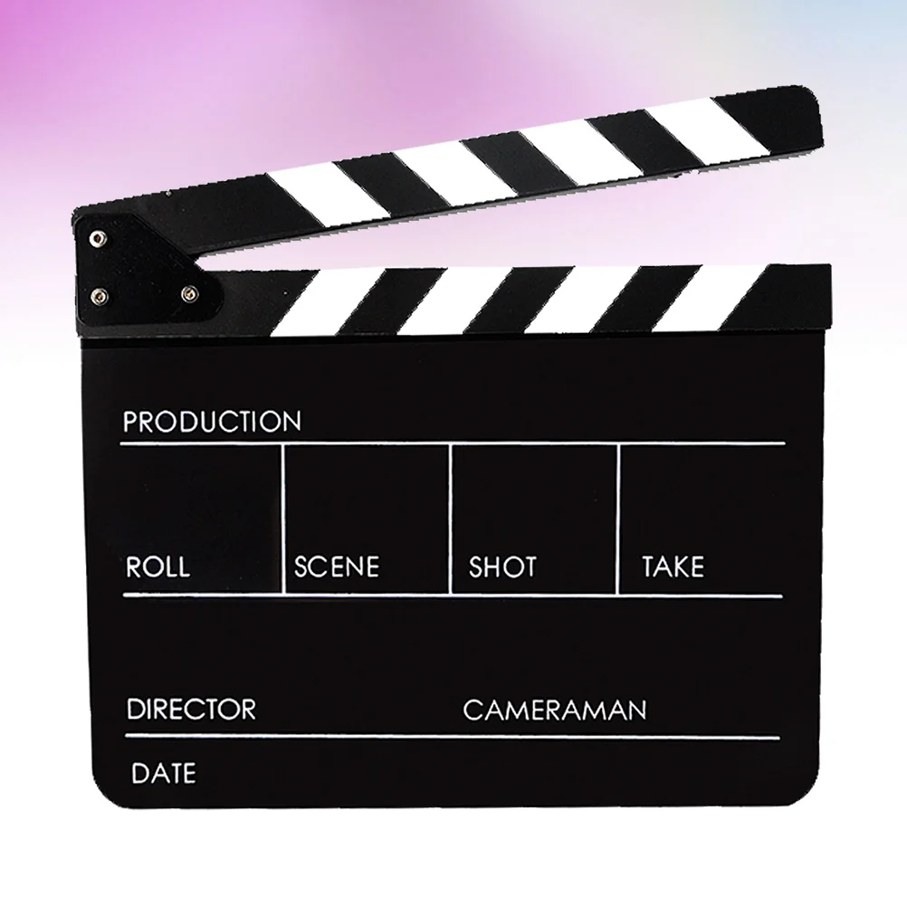 Black Clapper Board Photo Props Acrylic Film Movie Clapperboard Kids Toy for Stage Home Party Festival