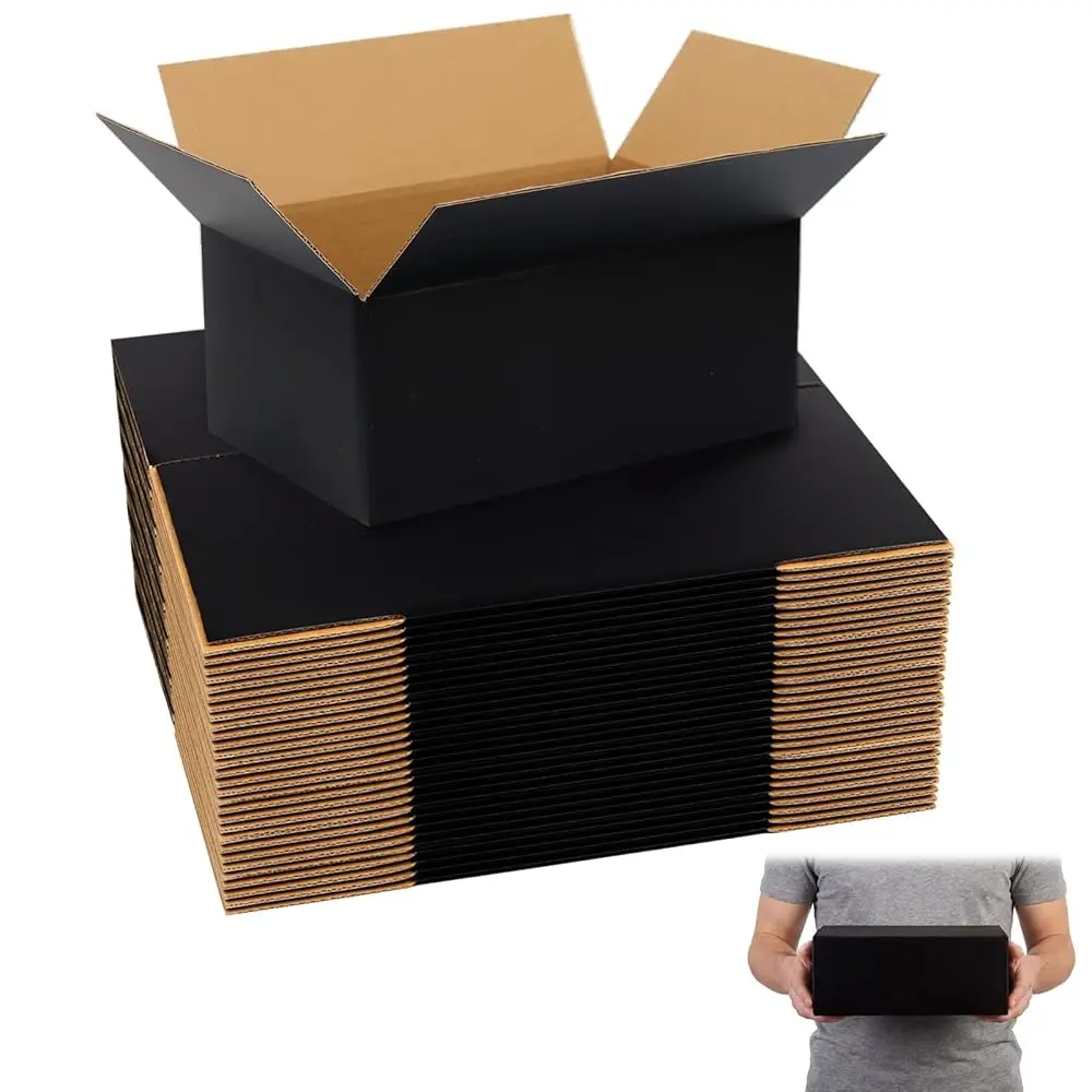 

Черные почтовые коробки 9x6x4, 30 штук, средние почтовые и упаковочные коробки для малого бизнеса, из прочного гофрированного картона, перфорированные.