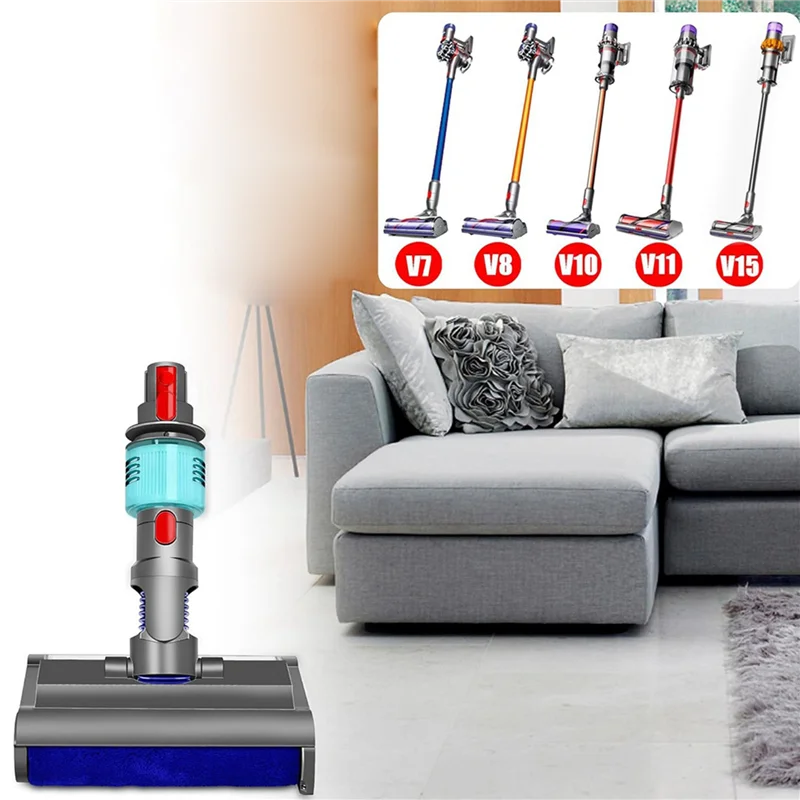 الترويج! فرشاة غسيل 3X لدايسون V7 V8 V10 V11 V15 رأس ممسحة كهربائية رطبة وجافة مع الضوء الأخضر ينظف وتجفف فلو الصلب