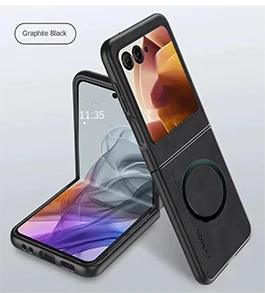 Luxury sheep Leather Wireless Charging For Magnetic Case For Moto Razr 40 50 60 Ultra Razr50 Ultra 5G Razr4 2024 Cover