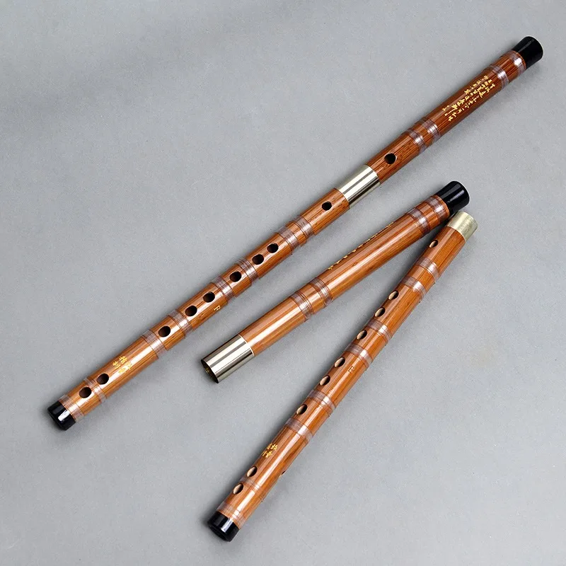 Professional performance of refined bitter bamboo flute in C/D/E/F/G key, two removable small A and B