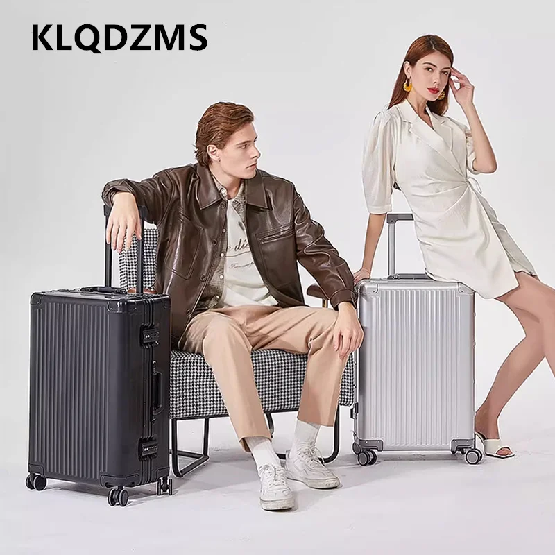 

KLQDZMS 20Inch Suitcase All Aluminum Magnesium Alloy Boarding Box Men's Business Trolley Case 24" Cart Type Travel Bag Luggage
