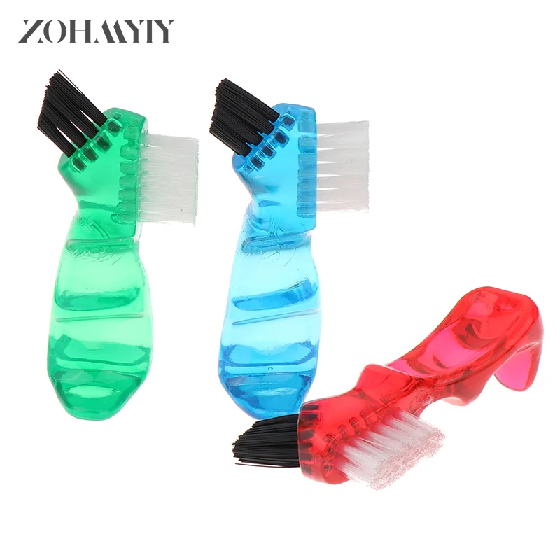 Denture Cleaning Brush Bristles & Ergonomic Rubber Handle Multi-Layered Bristles False Teeth Brush Oral Care Tool