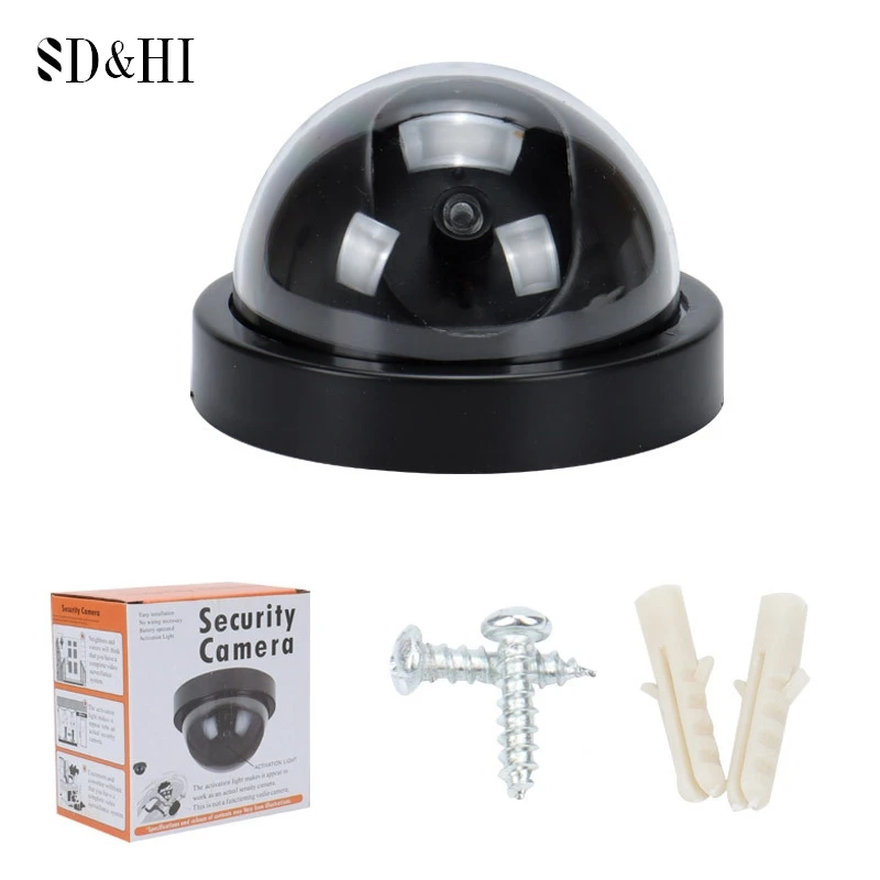 

Dome Camera Dummy Waterproof Security CCTV Surveillance Camera With Flashing Red Led Light Outdoor Indoor Simulation Camer