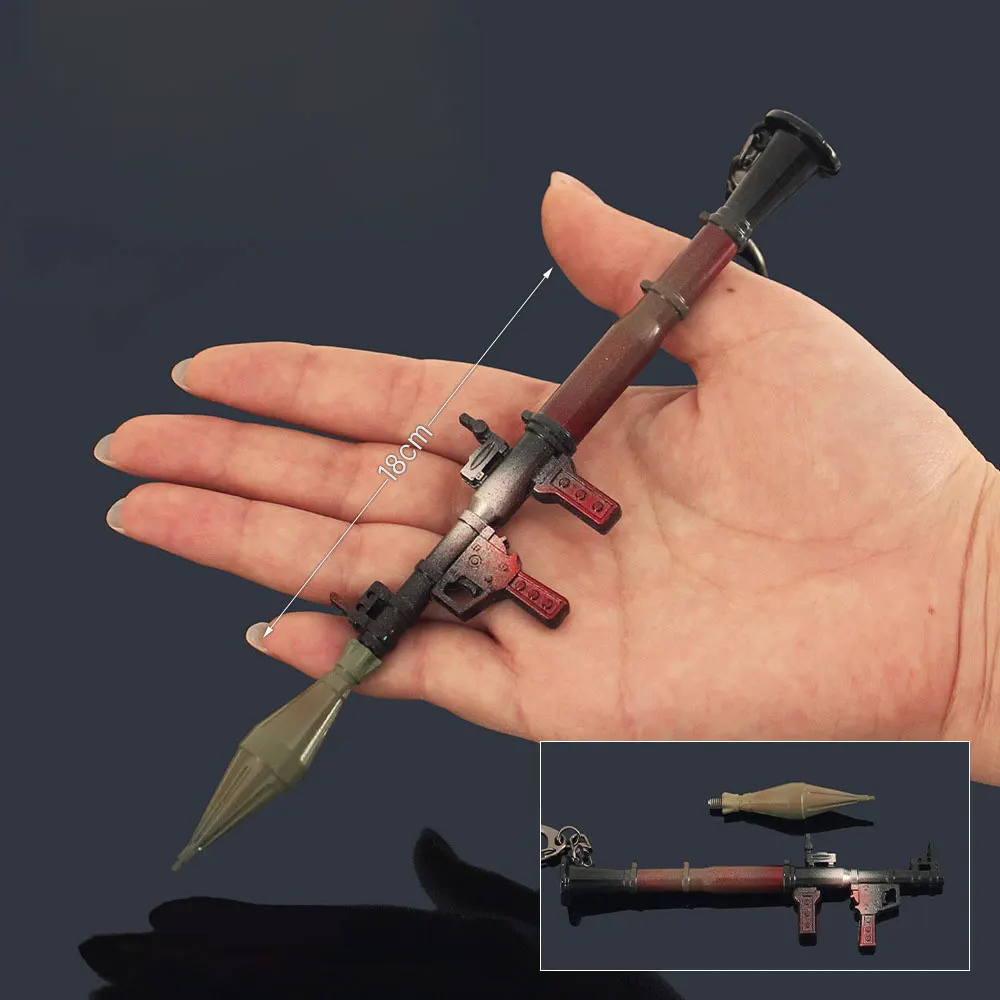 18cm odpinany PRG7 wyrzutnia rakiet Model stop mały pistolet brelok zabawka wisiorek figurki dzieci prezenty dekoracje HG370