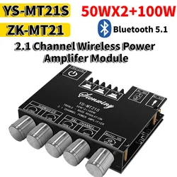 ZK-MT21 2x20W+100W 2.1 Channel Subwoofer Digital Power Amplifier Board AUX 12V 24V Audio Stereo Bluetooth 5.0 Bass Amp for Home