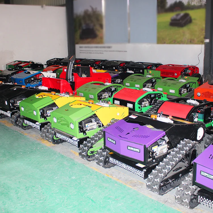 CE EPA Petrol Engine All Terrain Grass Cutting Machine Rubber Remote Control Robot Flail Lawn Mower