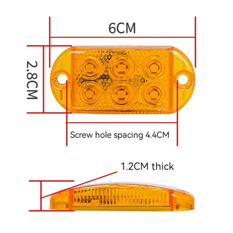 2PCS 12V-80V LED Flash Warning Light Waterproof Trailer Car Truck Width Indicator Light 12V-80V Motorcycles Turn Signal Lamp