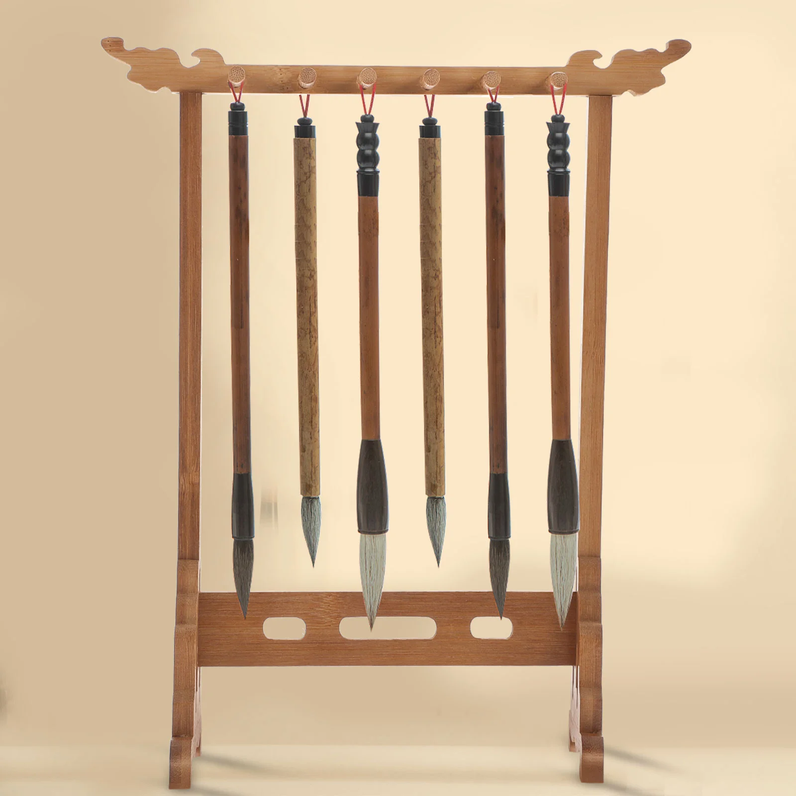 Portaspazzole in legno Desktop Decor Ink forniture per ufficio Hanging Rack Storage