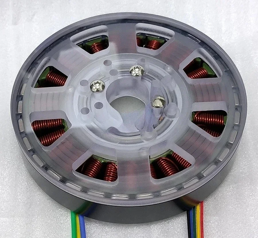300W Disc Brushless DC Motor 27N30P Hollow Shaft Flat Direct Drive  With Sensory  Hall