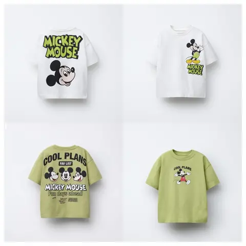 Cute Printed T-shirt Round Neck Basic 2025 Summer Clothing For Boys Simple Fashion T-shirt Cartoon Top Short Sleeve