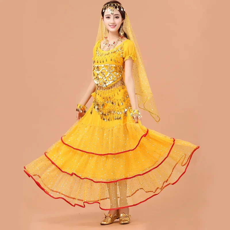 Tenue de spectacle de danse indienne exotique, tenue d'entraînement de danse du ventre sensuelle pour femmes, costume de présentation sur scène de Jazz