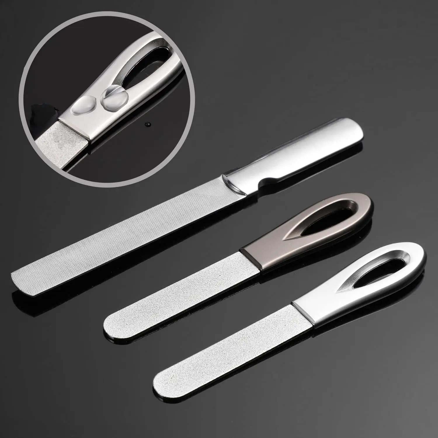 

3 Types Metal Nail File Double Sided Diamond Nail Files Toe Nail Files for Thick Nails Nail Supplies for Professionals