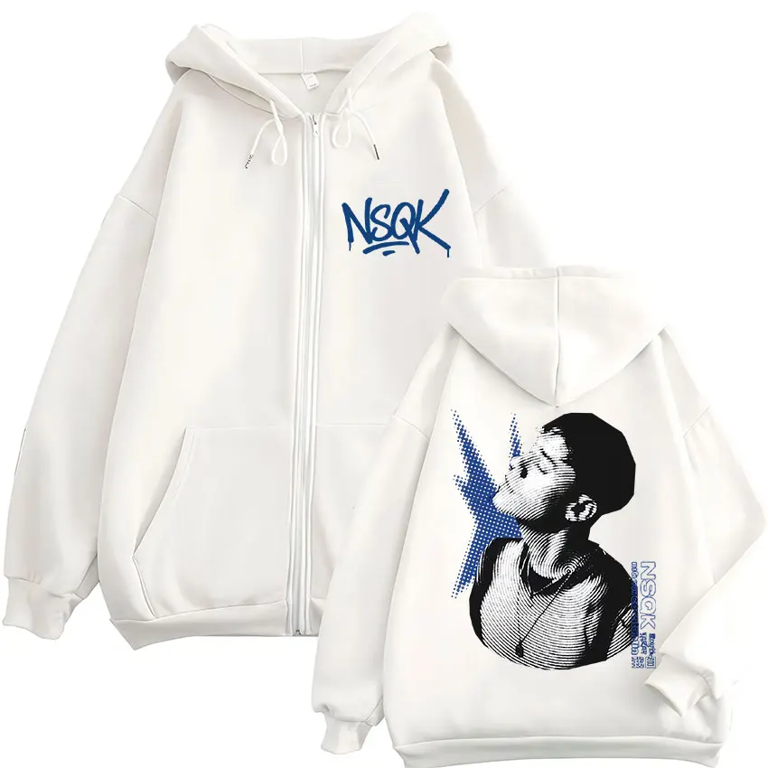 مغني الراب NSQK FLACO DONDE ESTAS ألبوم جولة زمم هودي للجنسين المشجعين هدية سحاب أكمام طويلة بلوزات سترة فضفاضة غير رسمية هوديي #1