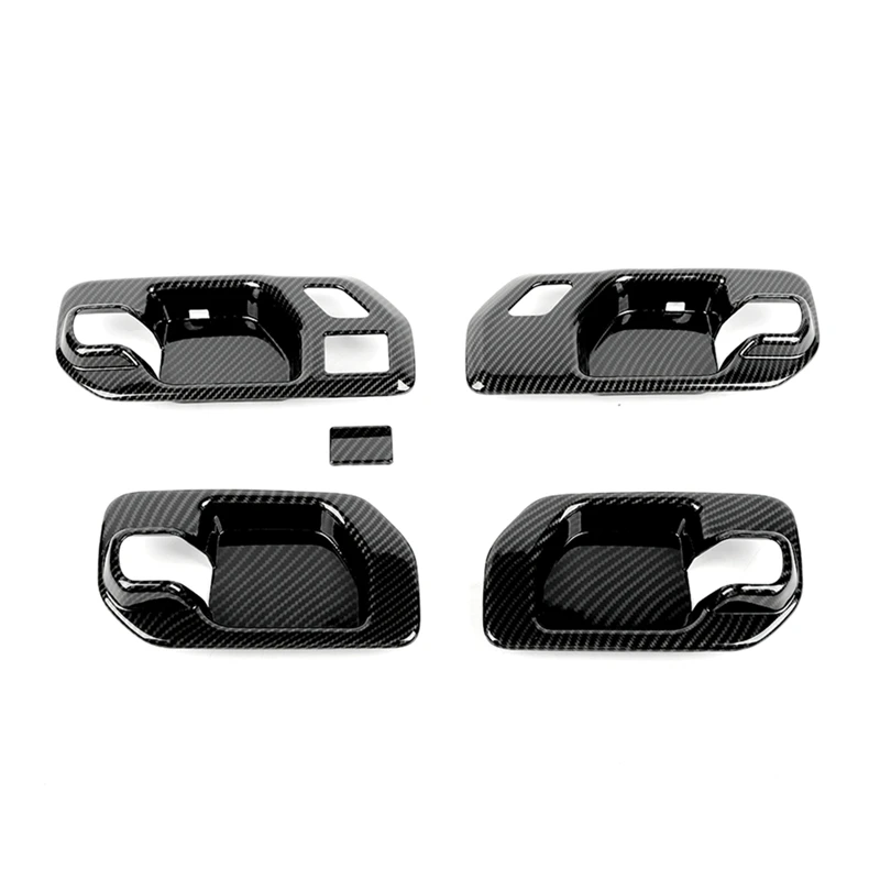 5 pezzi maniglia della portiera dell'auto copertura della ciotola Trim accessori modello in fibra di carbonio per Chevy Silverado 1500 GMC Sierra 1500 2019-2022