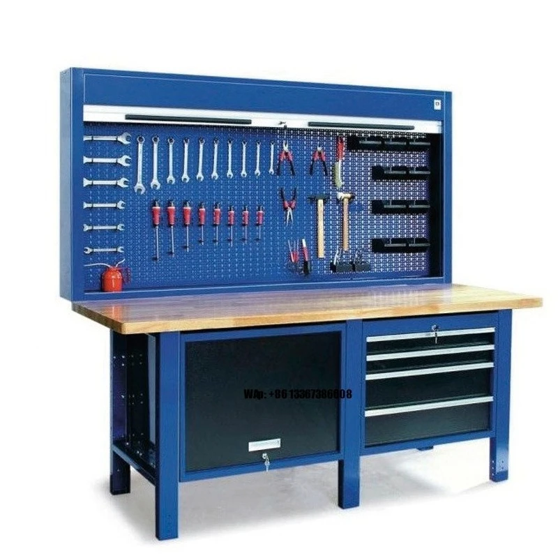 Heavy Duty Wooden Worktop Industrial Work Bench Steel Workbenches for Factory