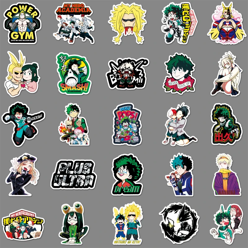 54/30/10PCS All Might Midoriya Izuku Japanese Cartoon Graffiti Luggage Laptop Car Guitar Decorative Stickers Pretty Stationery