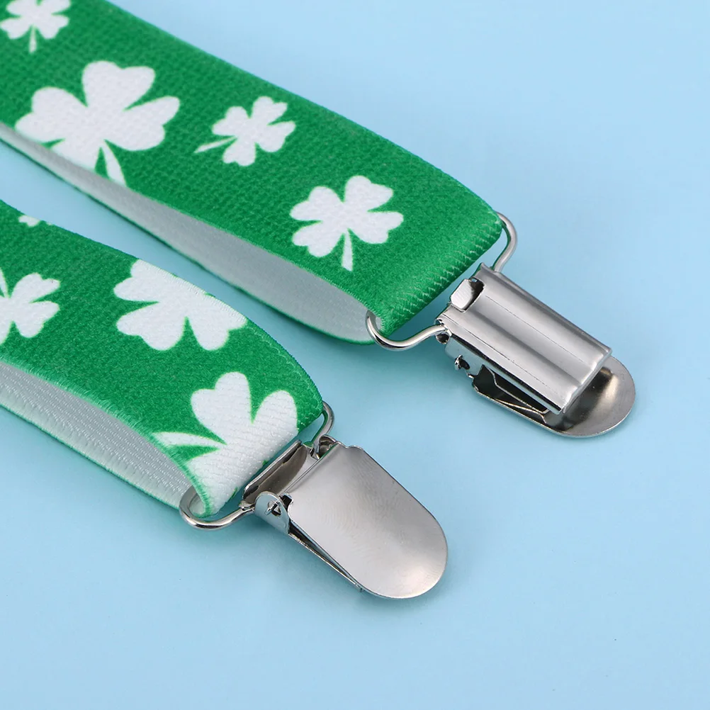 

2pcs Shamrock Suspenders Bow Tie Set for Men Women Novelty Dress up Accessory St Patrick Day Irish Costume