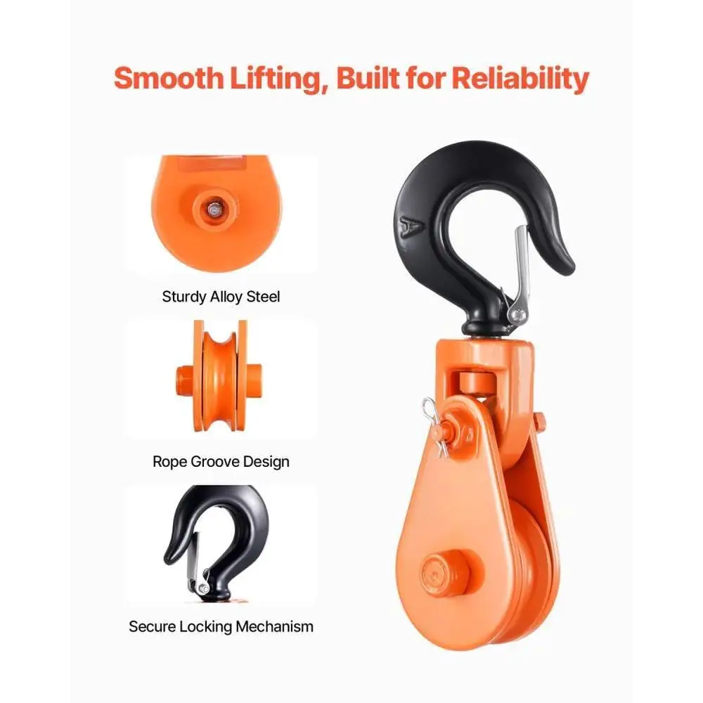 2 طن الثقيلة انتزاع كتلة خطاف دوار 3 بوصة إحزم لحبل سلك 3/8 بوصة لنظام بكرة الاسترداد سحب 4400 رطل