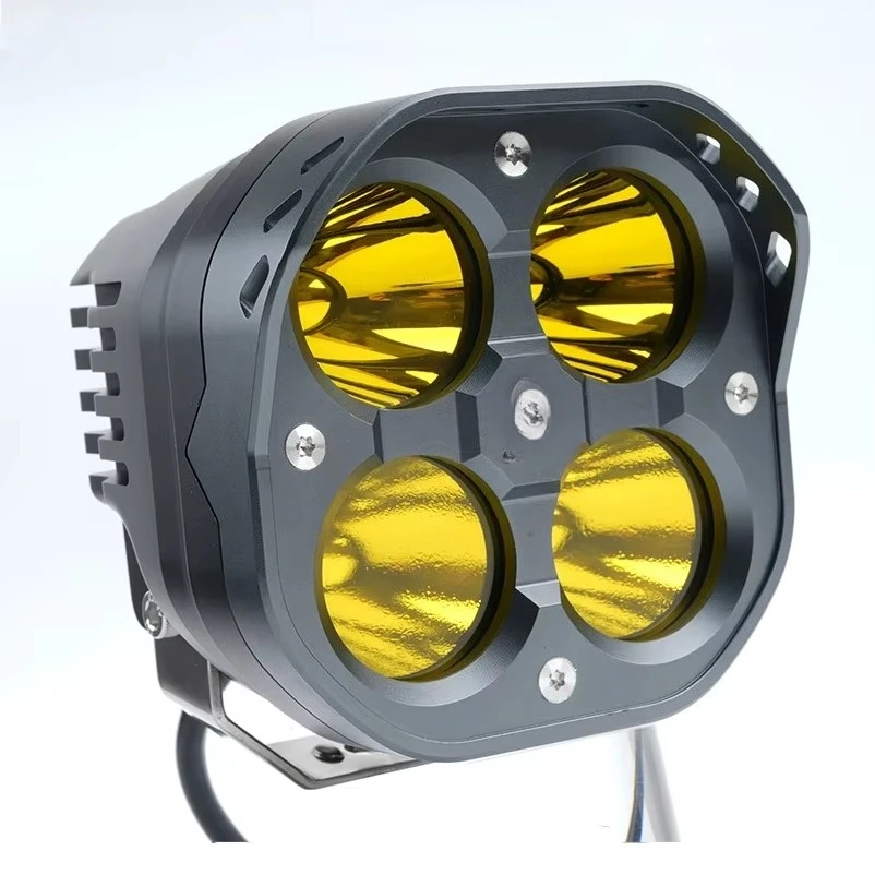 

4 Inch Led Work Light Bar 12V 24V for Car Yellow Fog Lamp 4x4 Motorcycle Tractors Driving Lights White Square Spotlight