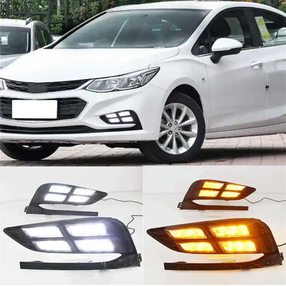 

For Chevrolet Cruze 2016 2017 2018 Daytime Running Light Led Front Fog Lamp Drl With Yellow Signal Turning 12V Daylight