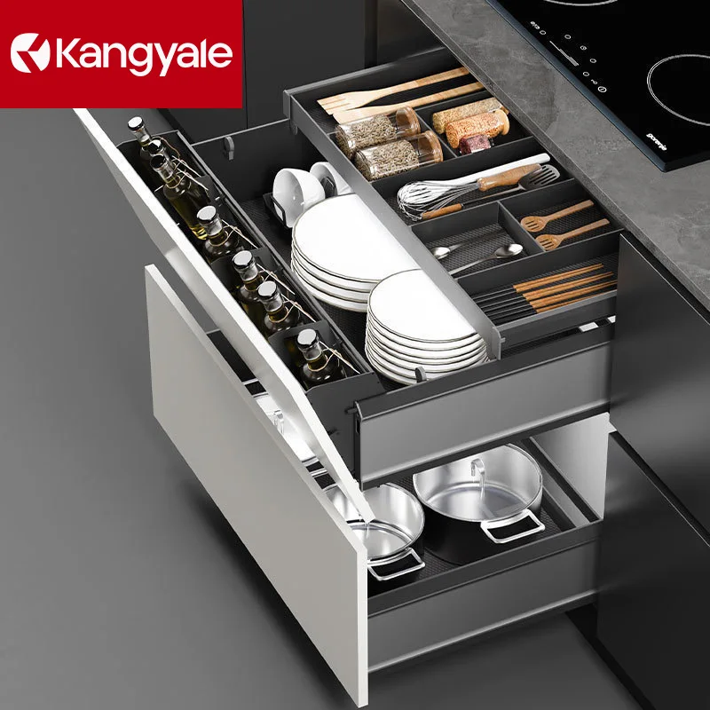 Kitchen Dish Storage Pull Basket Household Multifunctional Pot Basket Tilting Seasoning Storage Rack