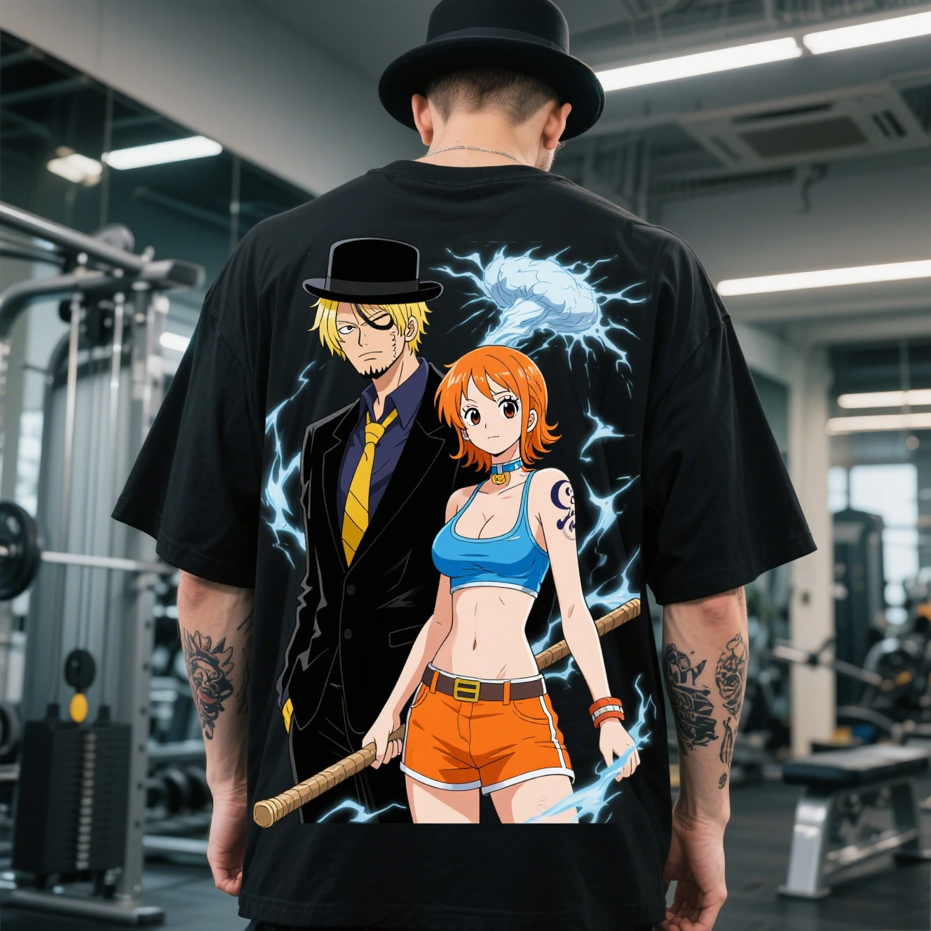 

Summer Pure Cotton Round-neck Short-sleeved T-shirts for Men and Women Are From The Famous Anime "One Piece: Sanji and Nami"