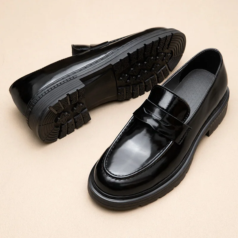 

All Match Cowhide Genuine Leather Mens Business Shoes Spring Autumn Summer British Retro Fashion Men Casual Shoes Mens Loafers