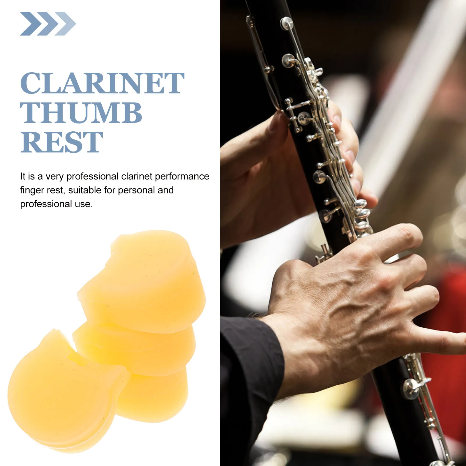 

Professional Clarinet Thumb Protector Cushion Finger Rest Pad Support For Clarinet Performance 4Pcs