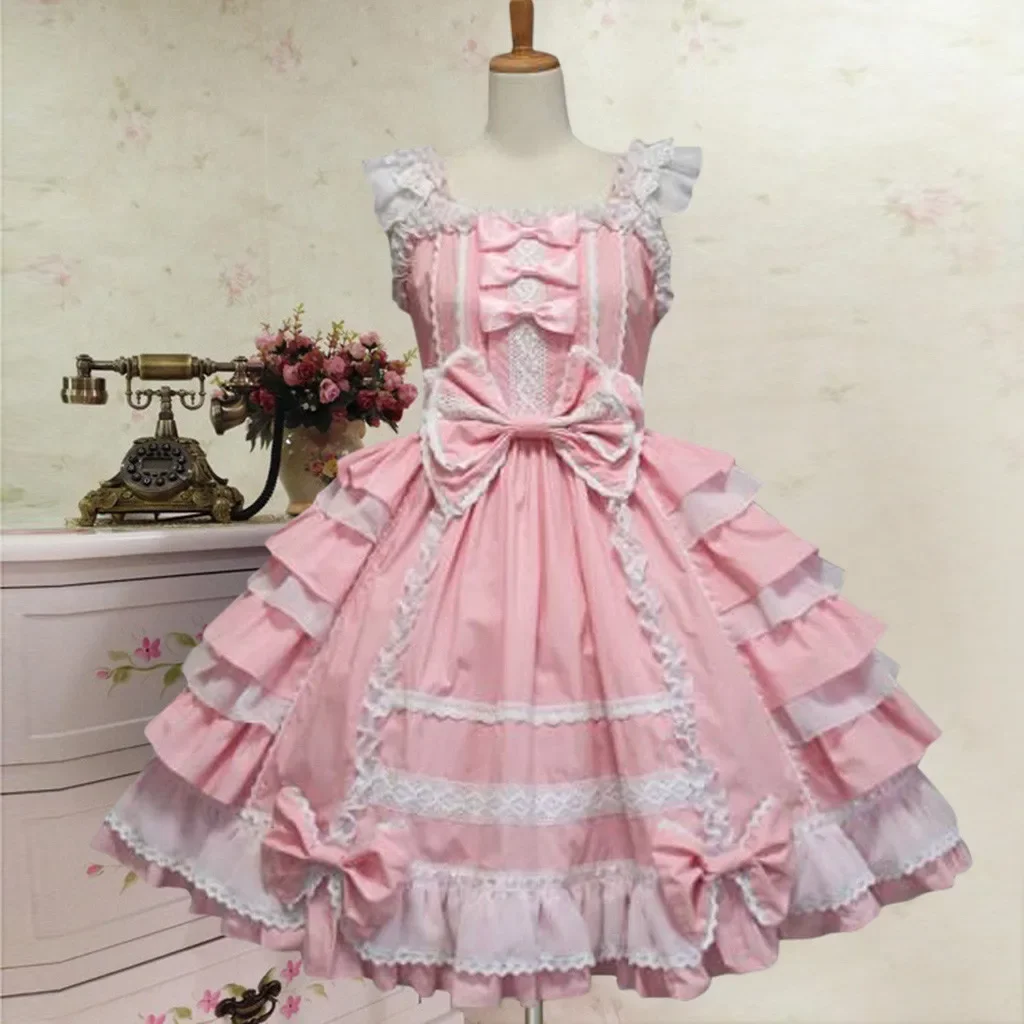 

Gothic Princess Short Dresses Womens Bow Lace Elegant Party Dresses Girls Retro Ruffles A Line Mini Dress 2025 Hot Sale