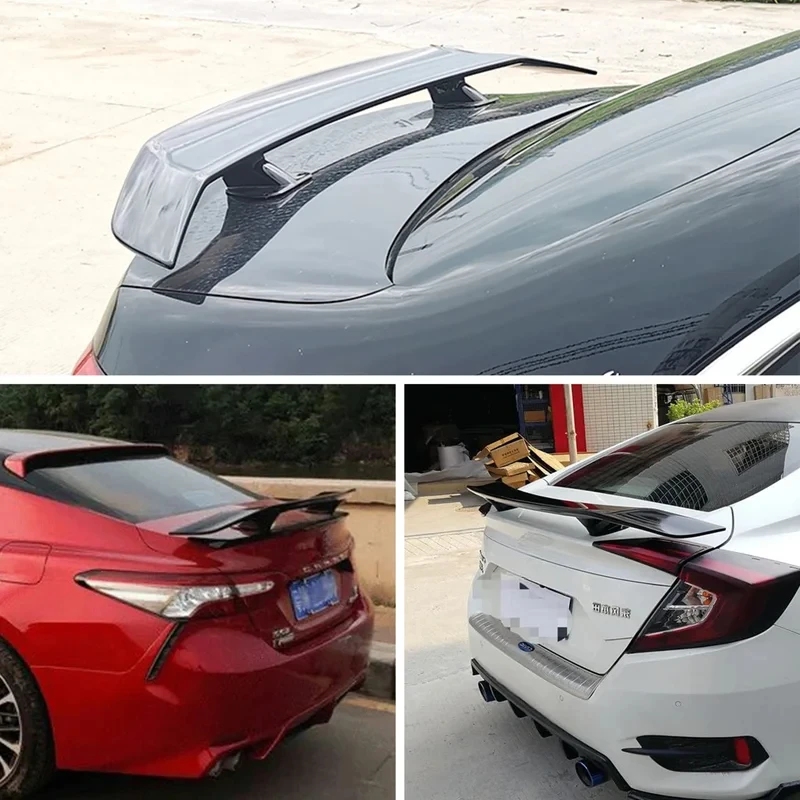 

Auto Spoile Rear Spoiler Univeal Fits Sedan Car Rear Trunk Wing Carbon Fiber