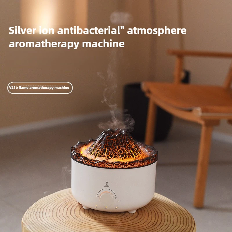 New Volcano Jellyfish Aromatherapy Machine USB Home Office Aromatherapy Ultrasonic Large Capacity Flame Humidifier