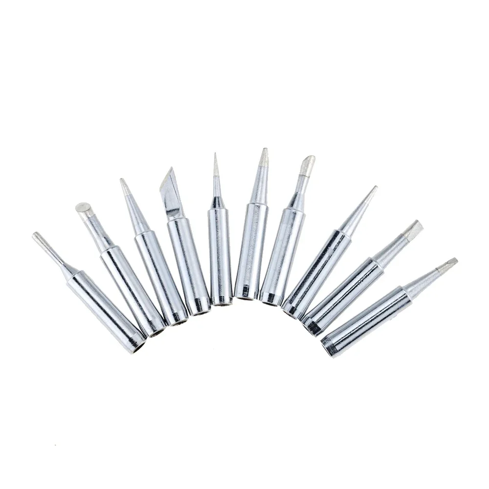 10Pcs 900M-T Soldering Iron Tips Silver Soldering Rework Station Head Electric Soldering Irons Welding  Irons