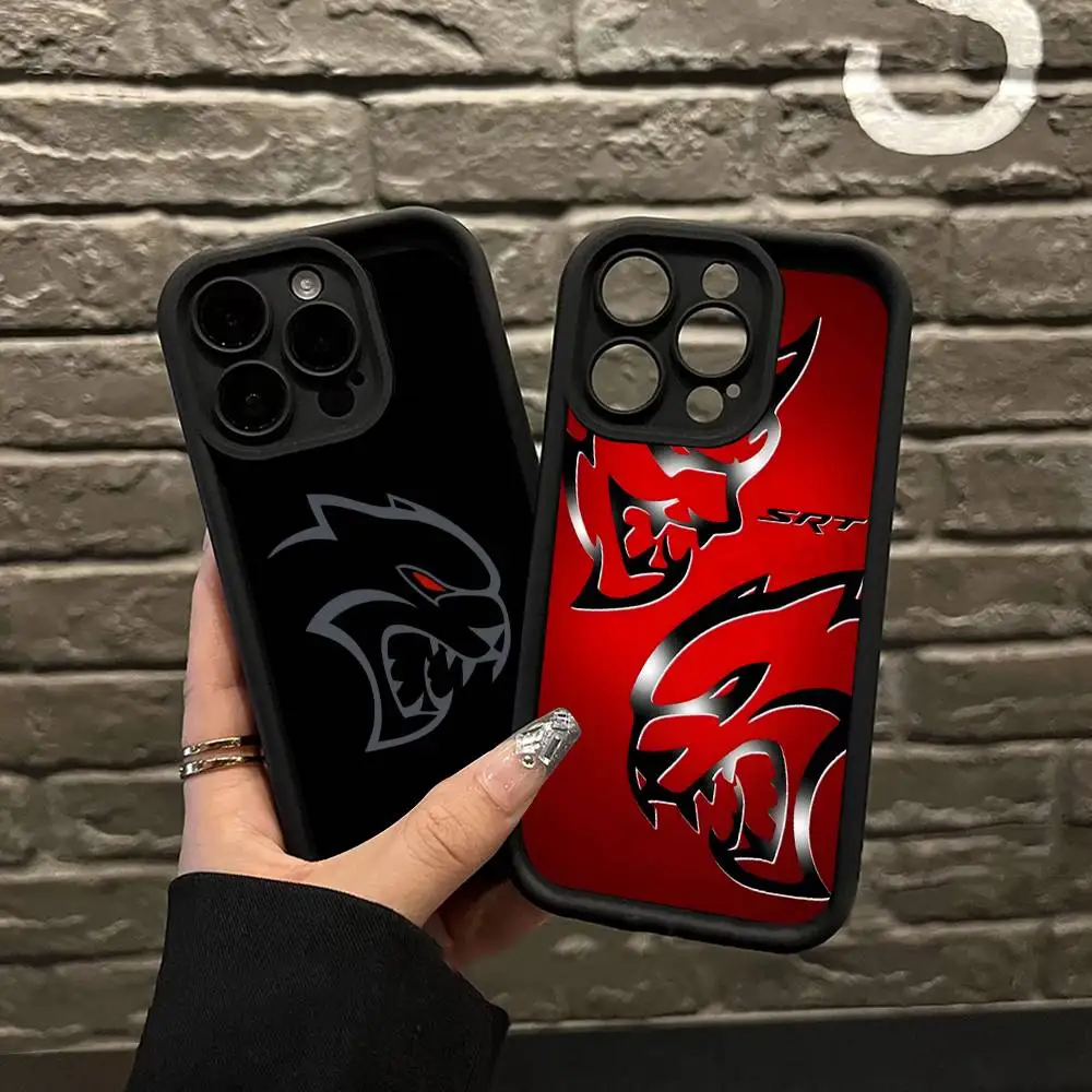 Funda para Teléfono con Diseño de Auto Dodge Challenger S-SRT para iPhone 17 16 15 14 13 12 11 Air Plus Pro Max, Carcasa Trasera Suave