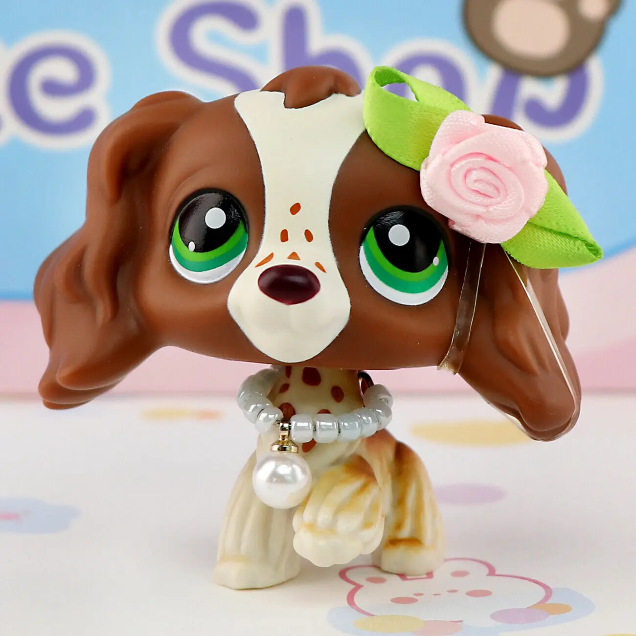 

Mini Pet Shop Cocker Spaniel dog 156 with Accessories Kids Gift Rare