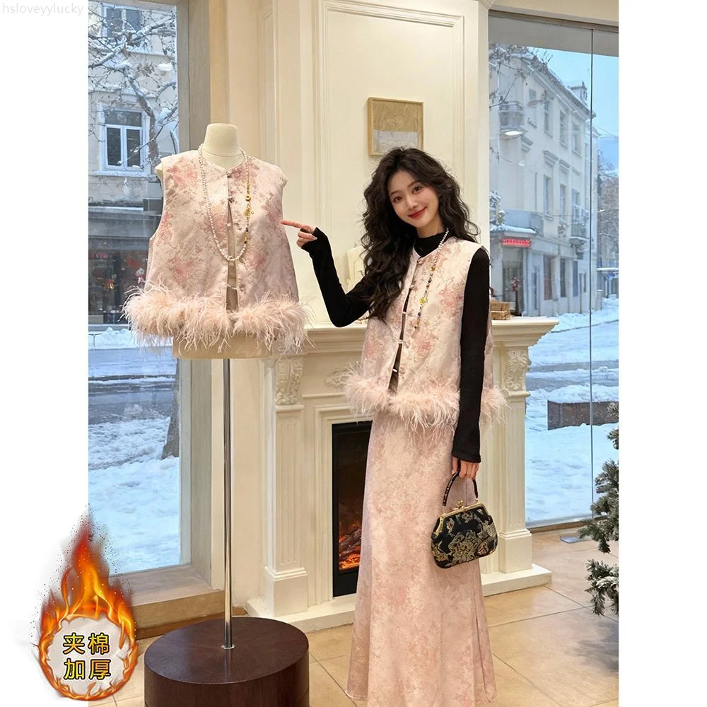 

New Chinese Style Short Coat For Women Cotton-padded Jacket National Style Fashionable Cotton-padded Vest Women Vest