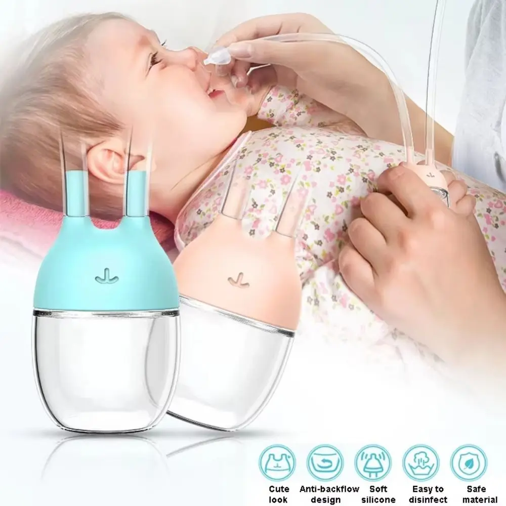 Healthy Care Silicone Nasal Aspirator Pink Blue Washable Nose Sucker Nose Cleaner