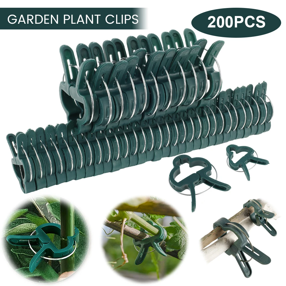 200Pcs Plant Fixed Clips Reusable Greenhouse Bracket forFixing Stems of Flower Vine Vegetables Tomatoes Fastener Garden Supplies