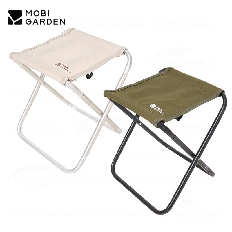 

MOBI GARDEN Folding Stool Outdoor Folding Chair 600D Oxford Cloth Small Bench Cross Structure Portable Three-Stage Fishing Stool