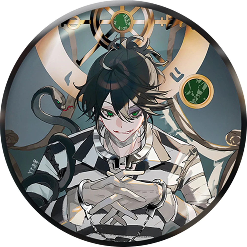 เข็มกลัดคอสเพลย์ขนาด 58 มม. ลายเกม Identity V ลูก้า บัลซา นักโทษ อัลวา ลอเรนซ์ นักปลูกพืชแบบนักบุญ  ทำจากเหล็กแผ่น SPTE สำหรับประกอบฉาก
