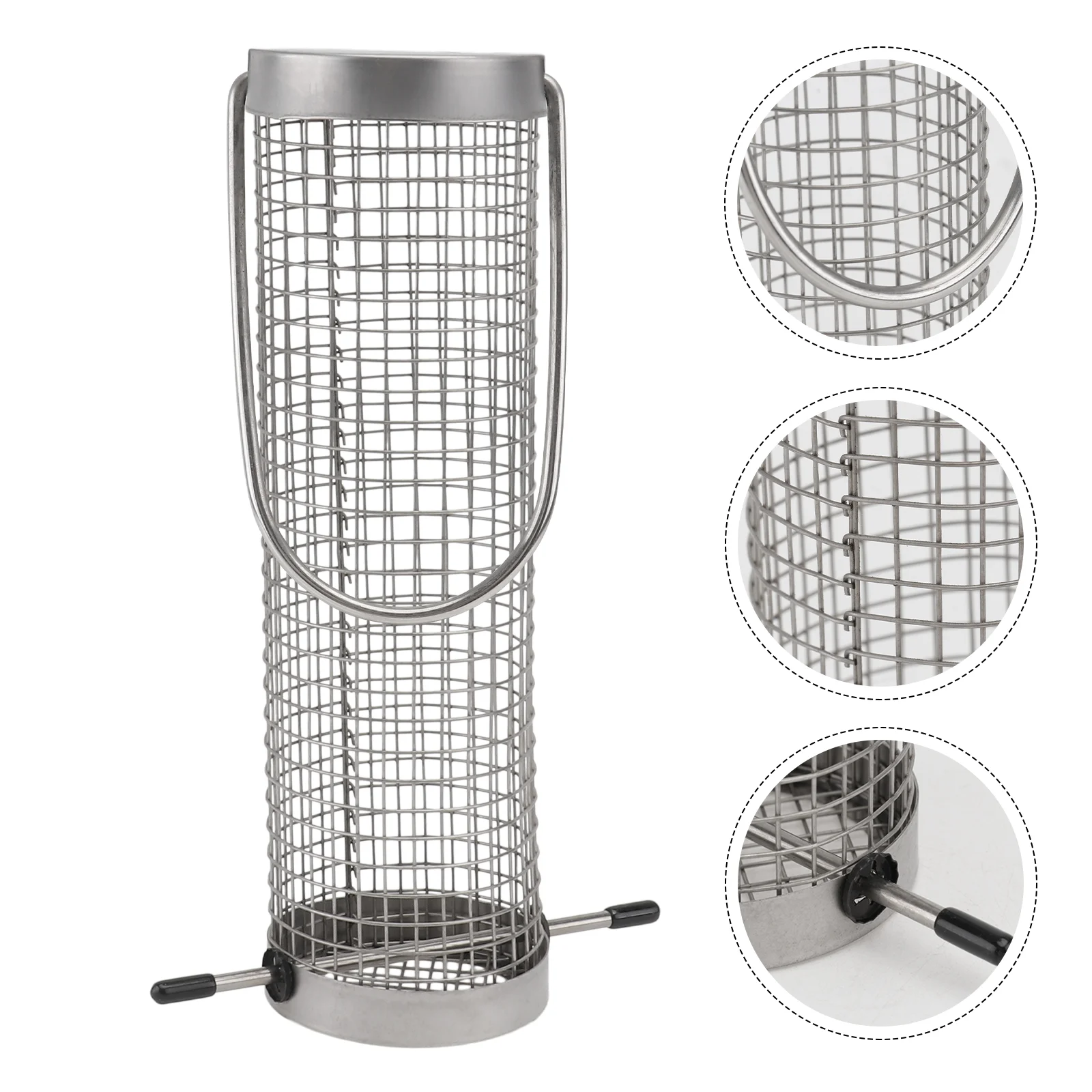 Alat pemberi makan burung Stainless Steel, mainan luar ruang perlengkapan luar ruangan wadah gantung