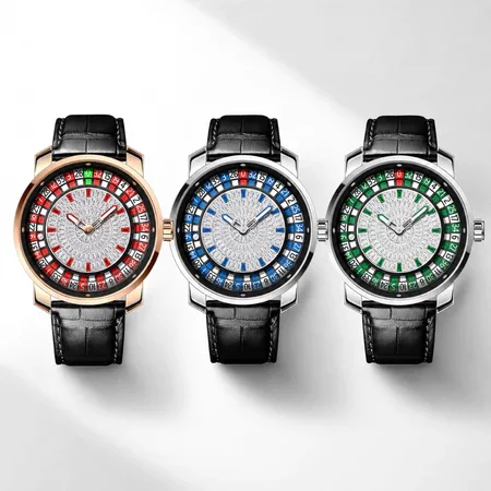 AILANG Fashionable and Noble Red Top Men Mechanical Watch Button Gambling Table Game Roulette Watches Pointer Sapphire Watch view 6