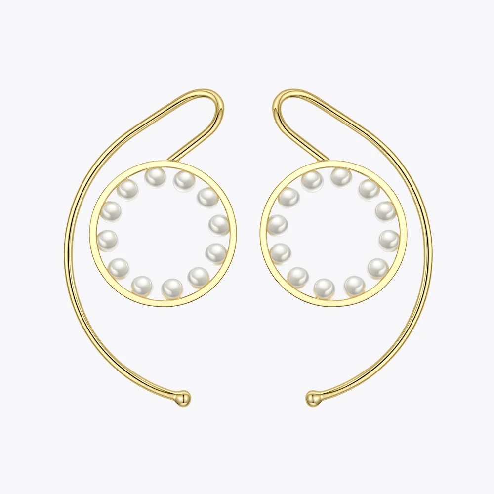 

ENFASHION Pearl Circle Ear Cuff Clip On Earrings For Women Statement Gold Color Earcuff Earings Without Piercing Jewelry E191106