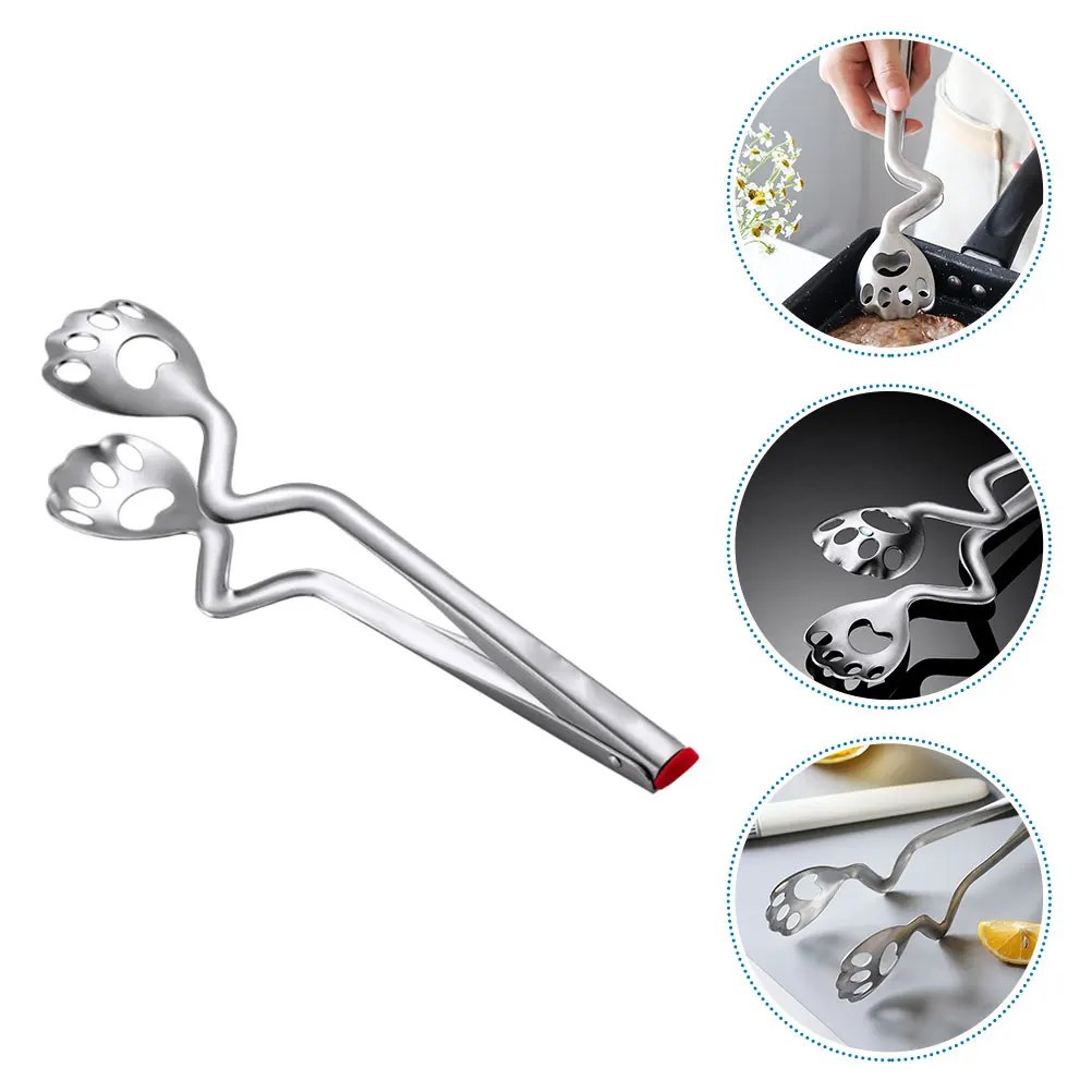 

1pc Stainless Steel Cat Claw Food Clip Sturdy Bbq Multi-Function Kitchen Bread Steak Clip Portable Outdoor Barbecue Serving