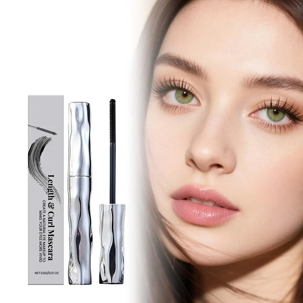 1 Uds. Máscara negra de 3,5g para alargar las pestañas, larga duración, resistente al agua, voluminizadora, cepillo dorado, maquillaje, belleza, pestañas D8I4