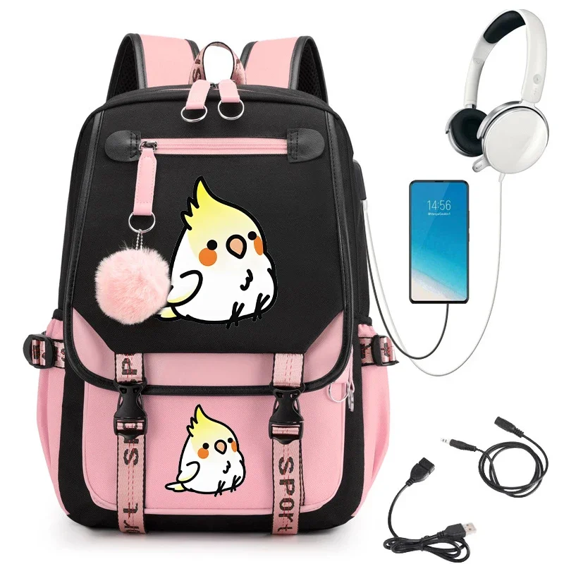 

Cartoon Backpack Bag for Girls Schoolbag Cute Chick Girls Waterproof Fashion Anime Bookbag Backpacks Usb Daypack