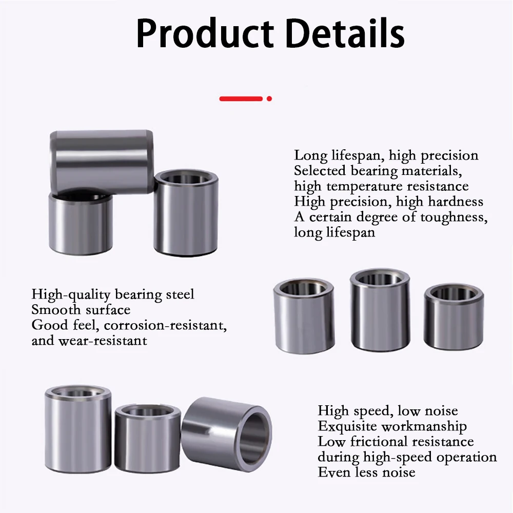 1PCS Inner Diameter 4-8MM Outer Diameter 6-12 MM High Strength Bearing Steel Bushing Wear-resistant Sleeve
