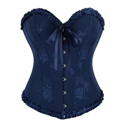 Corset Tops for Women Sexy Push-up Bustier Floral Intersperse Corset Waist Slimming Body Shapewear Black 2025 XS-XXL